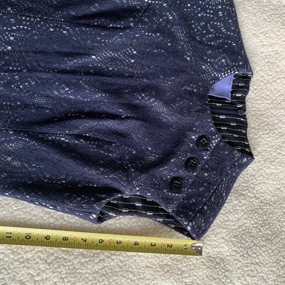 KAY Unger Navy Blue Open Crochet Lace White Under size 2 - Picture 13 of 16